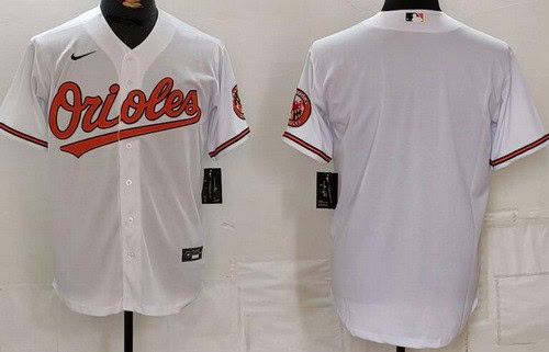 Baltimore Orioles Blank White Team Logo Cool Base Jersey