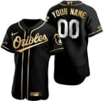Baltimore Orioles Customized Black Gold Authentic Jersey