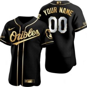 Baltimore Orioles Customized Black Gold Authentic Jersey