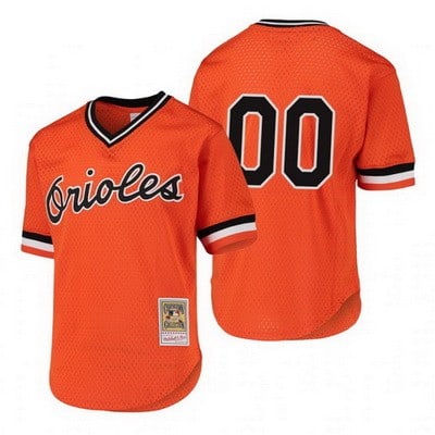 Baltimore Orioles Customized Orange Throwback Mesh Jersey