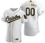 Baltimore Orioles Customized White Gold Authentic Jersey