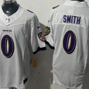Baltimore Ravens #0 Roquan Smith Limited White FUSE Vapor Jersey