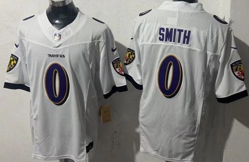Baltimore Ravens #0 Roquan Smith Limited White FUSE Vapor Jersey