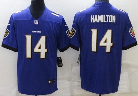Baltimore Ravens #14 Kyle Hamilton Limited Purple Vapor Jersey