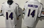 Baltimore Ravens #14 Kyle Hamilton Limited White FUSE Vapor Jersey