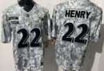 Baltimore Ravens #22 Derrick Henry Limited Arctic Camo 2024 Salute to Service Jersey