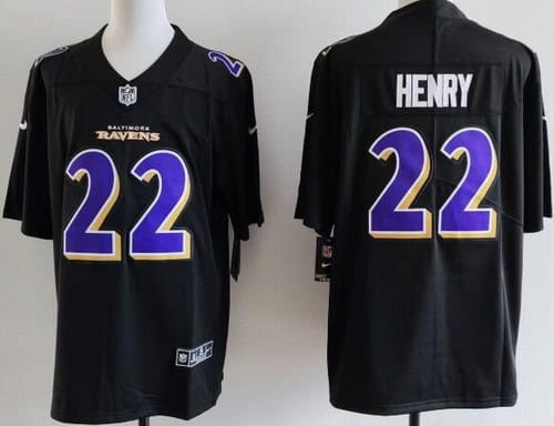 Baltimore Ravens #22 Derrick Henry Limited Black Fashion Vapor Jersey