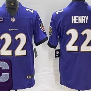 Baltimore Ravens #22 Derrick Henry Limited Purple C Patch Vapor Jersey