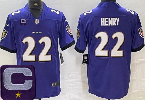 Baltimore Ravens #22 Derrick Henry Limited Purple C Patch Vapor Jersey