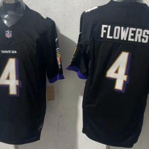 Baltimore Ravens #4 Zay Flowers Limited Black FUSE Vapor Jersey