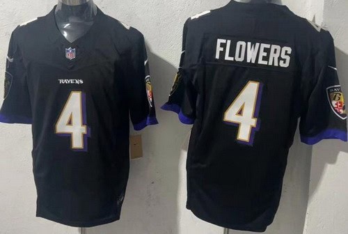 Baltimore Ravens #4 Zay Flowers Limited Black FUSE Vapor Jersey
