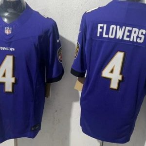 Baltimore Ravens #4 Zay Flowers Limited Purple FUSE Vapor Jersey