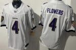 Baltimore Ravens #4 Zay Flowers Limited White FUSE Vapor Jersey