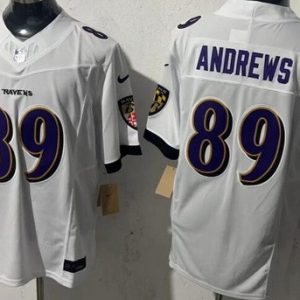 Baltimore Ravens #89 Mark Andrews Limited White FUSE Vapor Jersey