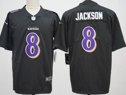 Baltimore Ravens #8 Lamar Jackson Limited Black Fashion Vapor Jersey