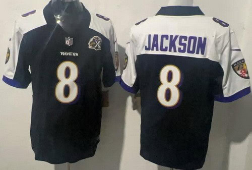 Baltimore Ravens #8 Lamar Jackson Limited Black Thanksgiving Fashion Vapor Jersey