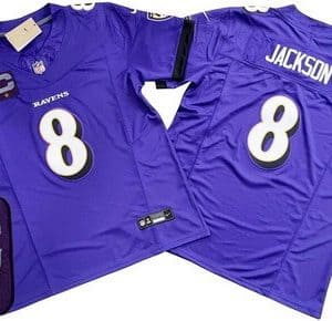 Baltimore Ravens #8 Lamar Jackson Limited Purple C Patch FUSE Vapor Jersey