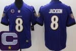 Baltimore Ravens #8 Lamar Jackson Limited Purple C Patch Vapor Jersey