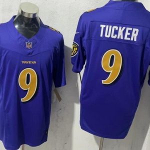Baltimore Ravens #9 Justin Tucker Limited Purple Alternate FUSE Vapor Jersey