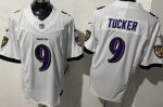 Baltimore Ravens #9 Justin Tucker Limited White FUSE Jersey