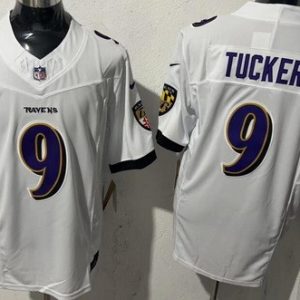 Baltimore Ravens #9 Justin Tucker Limited White FUSE Jersey