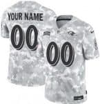 Baltimore Ravens Customized Limited Arctic Camo 2024 Salute to Service Jersey