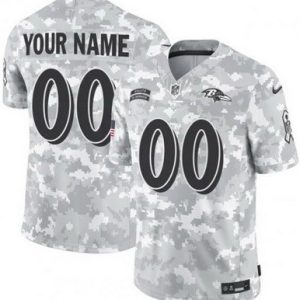 Baltimore Ravens Customized Limited Arctic Camo 2024 Salute to Service Jersey