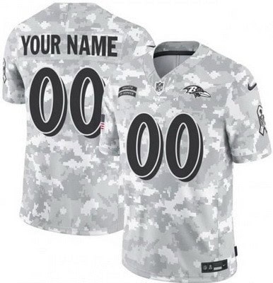Baltimore Ravens Customized Limited Arctic Camo 2024 Salute to Service Jersey