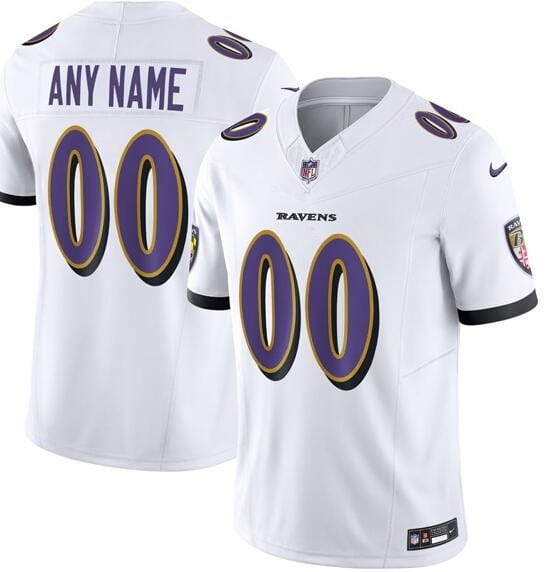 Baltimore Ravens Customized Limited White FUSE Vapor Jersey