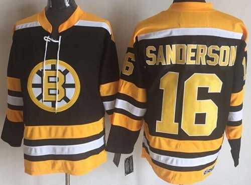 Boston Bruins #16 Derek Sanderson Black Throwback Jersey