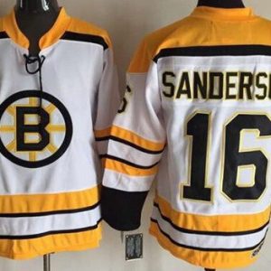 Boston Bruins #16 Derek Sanderson White Throwback Jersey