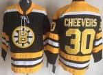 Boston Bruins #30 Gerry Cheevers Black Throwback Jersey