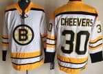 Boston Bruins #30 Gerry Cheevers White Throwback Jersey