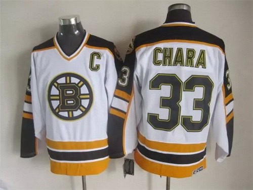 Boston Bruins #33 Zdeno Chara White Retro Jersey