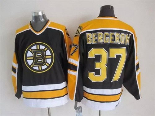 Boston Bruins #37 Patrice Bergeron Black Retro Jersey