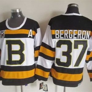 Boston Bruins #37 Patrice Bergeron White 75th Throwback Jersey