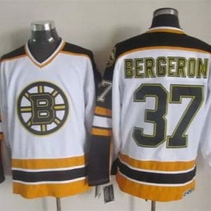 Boston Bruins #37 Patrice Bergeron White Retro Jersey