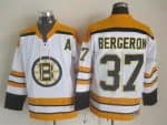 Boston Bruins #37 Patrice Bergeron White Throwback Jersey