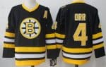 Boston Bruins #4 Bobby Orr Black Throwback Jersey