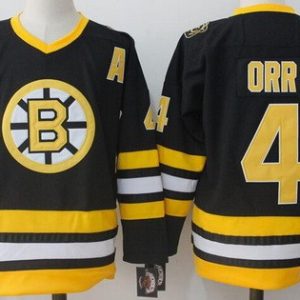 Boston Bruins #4 Bobby Orr Black Throwback Jersey