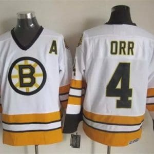 Boston Bruins #4 Bobby Orr White Throwback Jersey