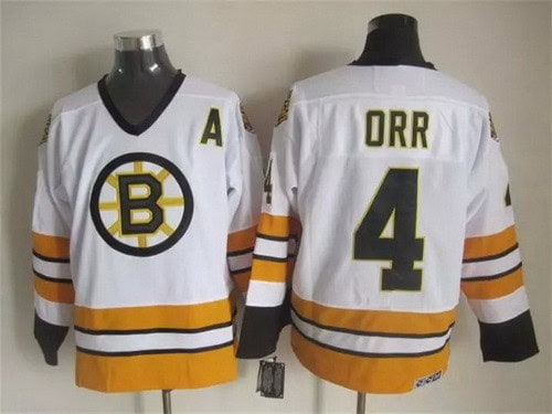 Boston Bruins #4 Bobby Orr White Throwback Jersey