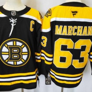 Boston Bruins #63 Brad Marchand Black Fanatics Authentic Jersey