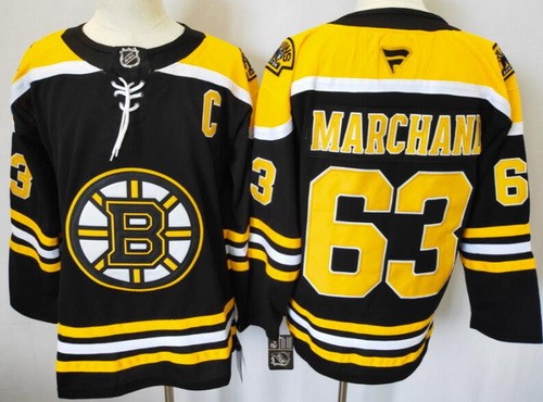 Boston Bruins #63 Brad Marchand Black Fanatics Authentic Jersey