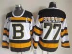 Boston Bruins #77 Ray Bourque White 75th Throwback Jersey