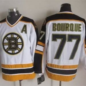 Boston Bruins #77 Ray Bourque White Retro Jersey