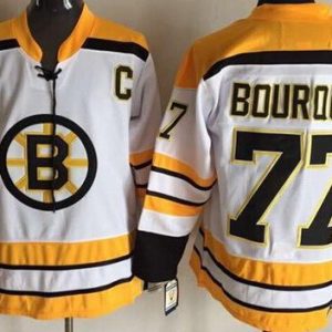Boston Bruins #77 Ray Bourque White Throwback Jersey