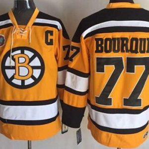 Boston Bruins #77 Ray Bourque Yellow Throwback Jersey