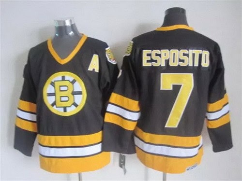 Boston Bruins #7 Phil Esposito Black Throwback Jersey
