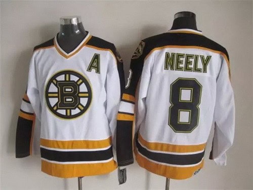 Boston Bruins #8 Cam Neely White Retro Jersey